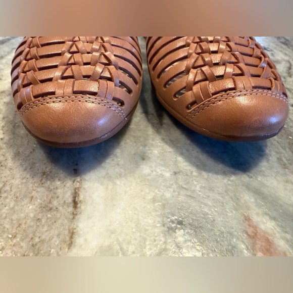 Dansko Leilani Sandals Womens 40 Tan Leather Woven Straps Mule Slide Shoes - Picture 8 of 9